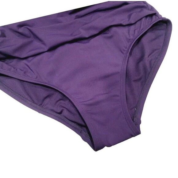 Lands' End Ruched Tummy Flattering UPF 50 Crossback Swimsuit Purple, Size S NWT - Picture 11 of 13